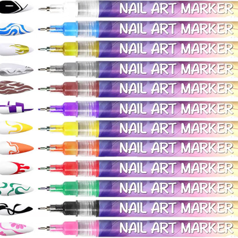 🔥Laatste Dag Promotie 60% KORTING🔥 ✨12 Kleuren Nail Art Pens Set