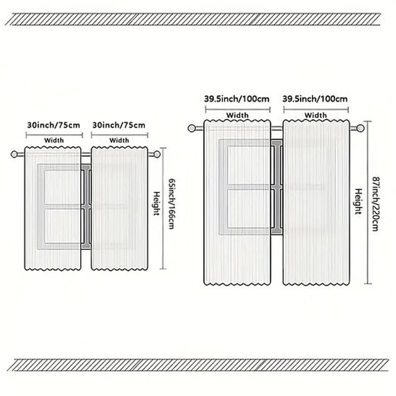 Kerstraamgordijnen 2-delige set voor woningdecoratie