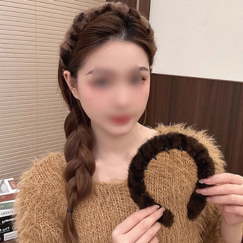 Luipaardprint haarband met tanden