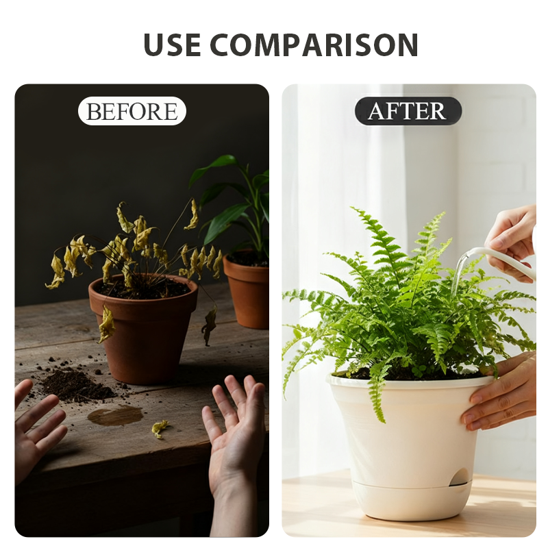 Zelfwaterende ronde bloempotten van kunsthars