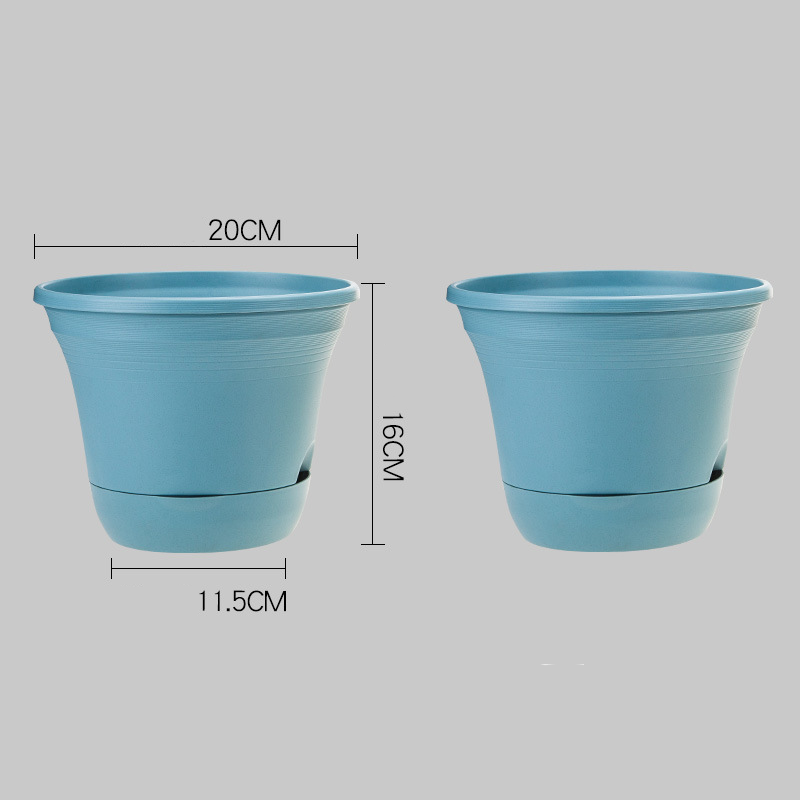 Zelfwaterende ronde bloempotten van kunsthars