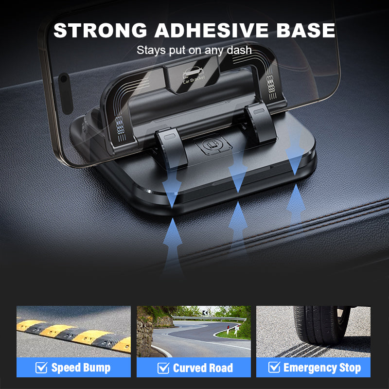 📱NU 50% KORTING!✨360° draaibare, opvouwbare telefoonhouder🚗Universele compatibiliteit met antislipbasis voor gebruik op bureau, auto en op reis💻