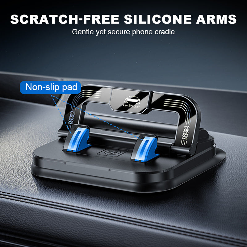 📱NU 50% KORTING!✨360° draaibare, opvouwbare telefoonhouder🚗Universele compatibiliteit met antislipbasis voor gebruik op bureau, auto en op reis💻