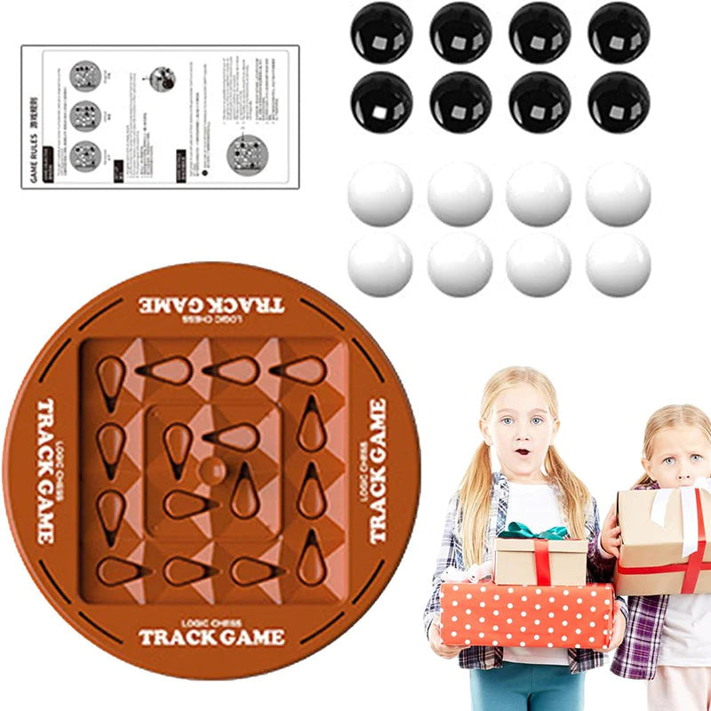 ♟️🌀 Logic Chess Track Game Set, geschikt voor 2-4 spelers, perfect voor gezellige spelletjesavonden met het gezin ✨💫