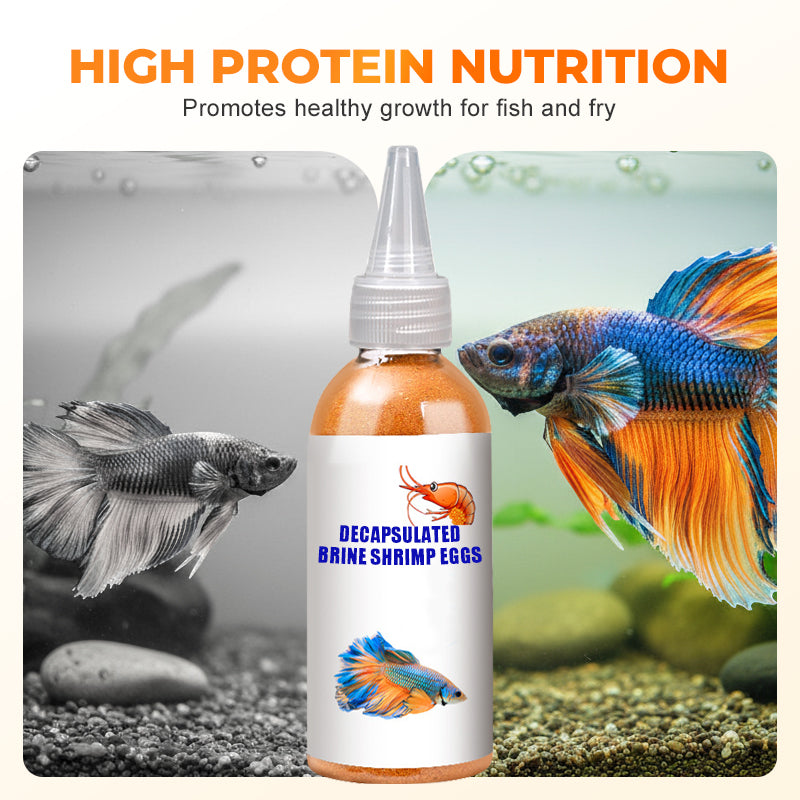 Ontschaalde artemia-eieren als visvoer