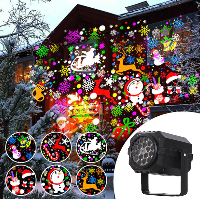 🎅Kerstuitverkoop 60% KORTING🎁Roterende LED-kerstpatroonprojectorlamp