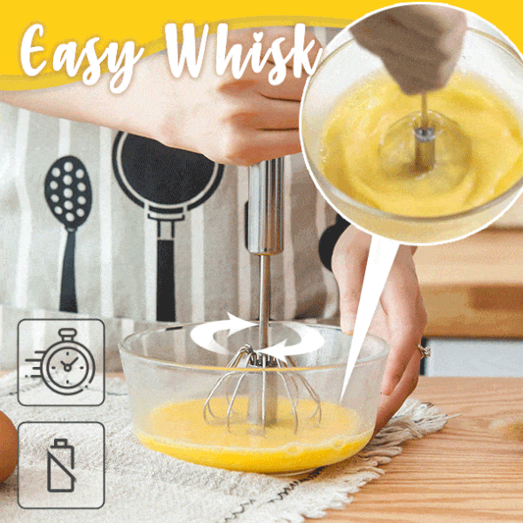 📢📢 1+1 gratis⏰👩‍🍳AA roestvrijstalen handklopper met duwknop