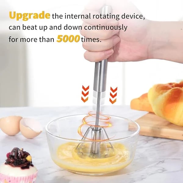 📢📢 1+1 gratis⏰👩‍🍳AA roestvrijstalen handklopper met duwknop