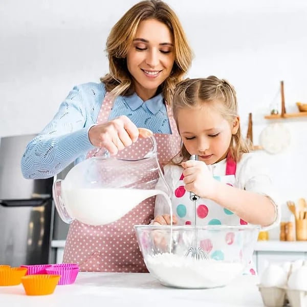 📢📢 1+1 gratis⏰👩‍🍳AA roestvrijstalen handklopper met duwknop