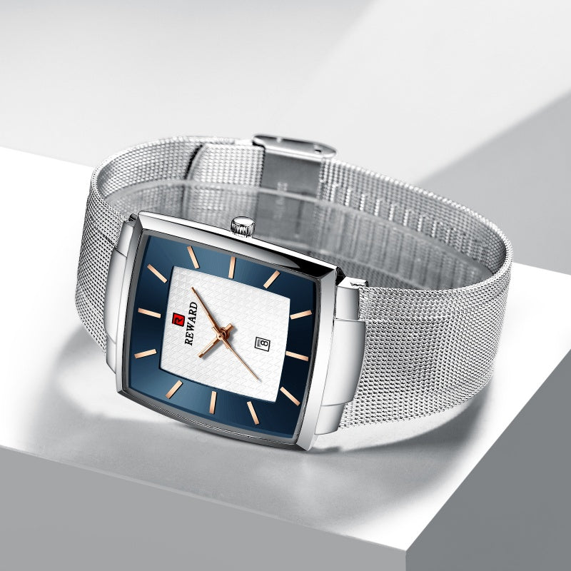 🖤Black Friday topper!55% KORTING✨Ultradunne Vierkante Quartzhorloge (Meshband) – 9mm Dun, 3ATM Waterbestendig & Modieus Design (Perfect als Cadeau!)