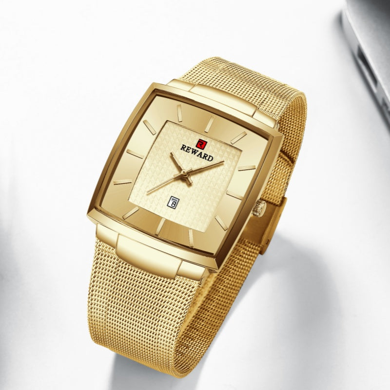 🖤Black Friday topper!55% KORTING✨Ultradunne Vierkante Quartzhorloge (Meshband) – 9mm Dun, 3ATM Waterbestendig & Modieus Design (Perfect als Cadeau!)