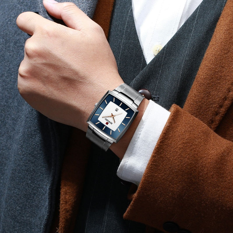 🖤Black Friday topper!55% KORTING✨Ultradunne Vierkante Quartzhorloge (Meshband) – 9mm Dun, 3ATM Waterbestendig & Modieus Design (Perfect als Cadeau!)