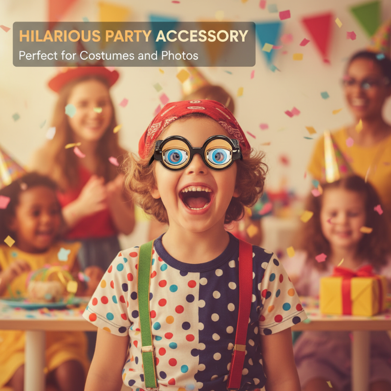 Knipperende gekke kinderbril met trekkoord