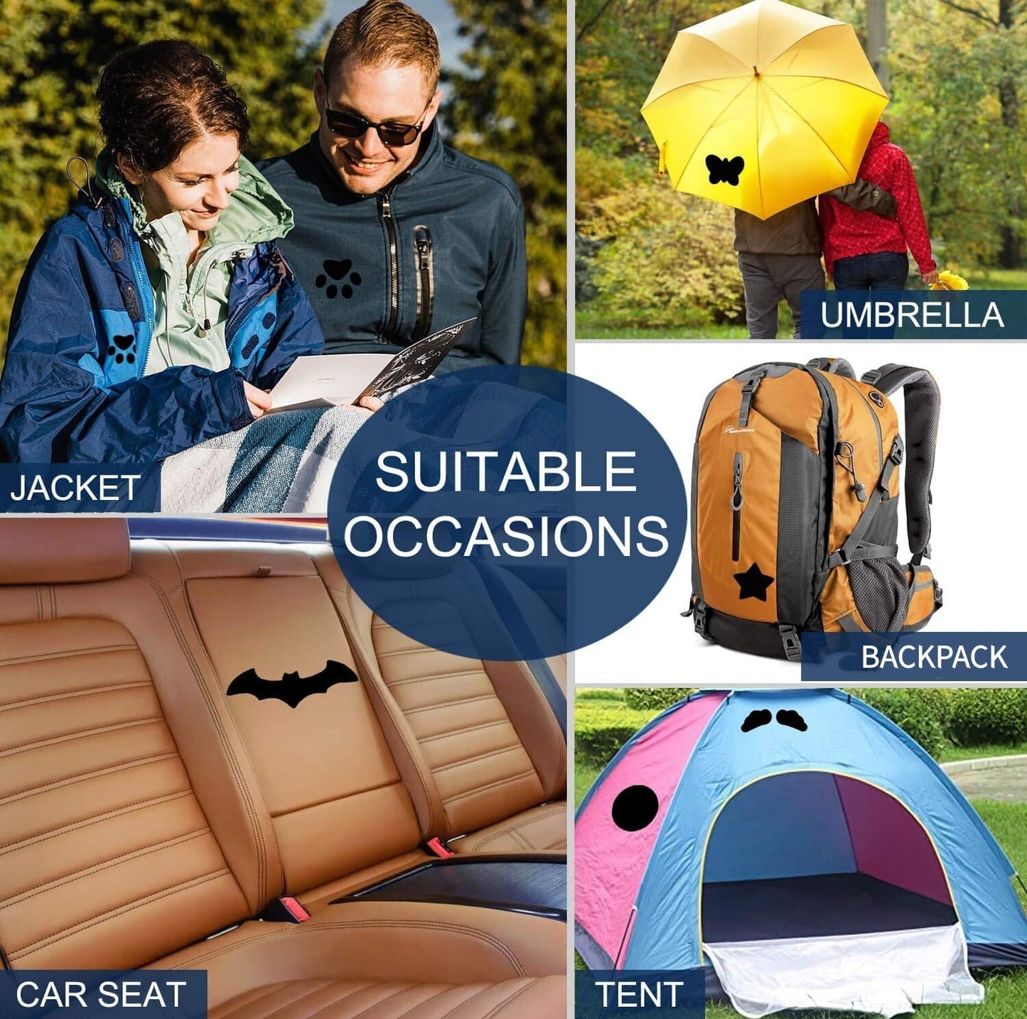 🎁Koop 1 Krijg er 2 Gratis!⚡Zelfklevende Waterdichte Reparatiepleisters voor Textiel – 16 Leuke Patronen, Geen Naaien Nodig!