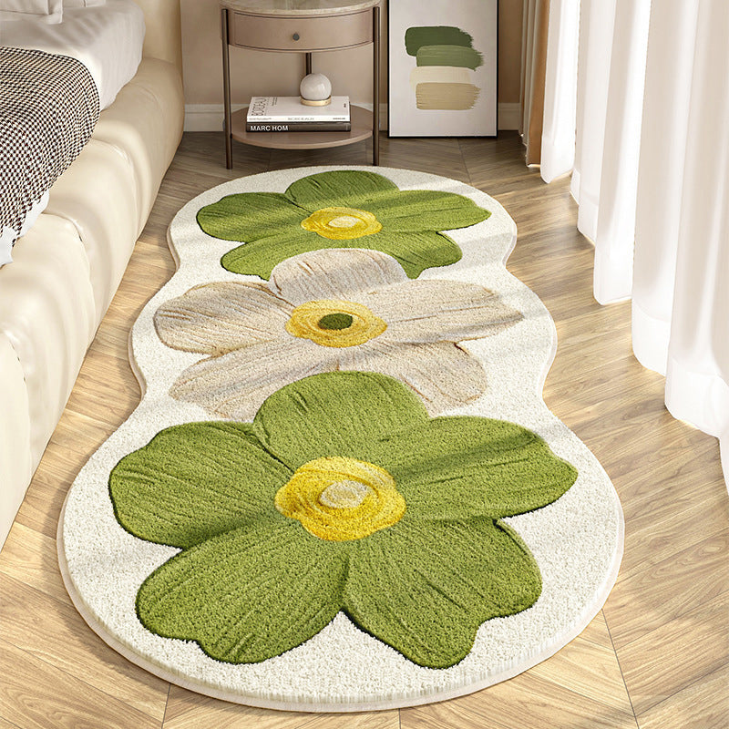 🌸Tapis Floral Irrégulier Ultra Doux !🧡Confort Luxueux & Look Ludique pour Chambre ou Salon ! 🛋️✨