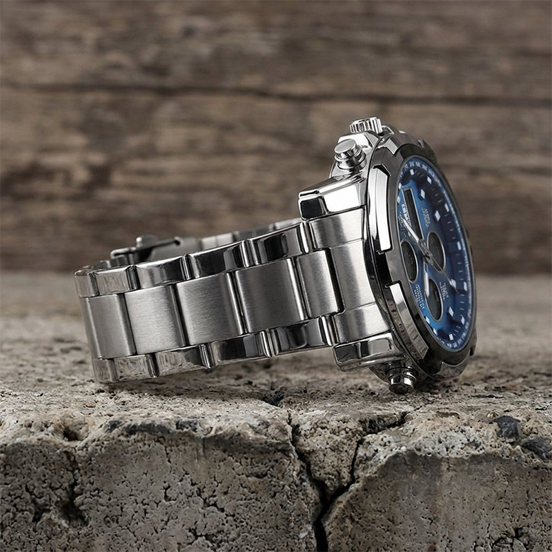 ⏰Waterdicht militair analoog-digitaal herenhorloge – 48 mm, multifunctioneel & roestvrijstalen band! 🕰️💪