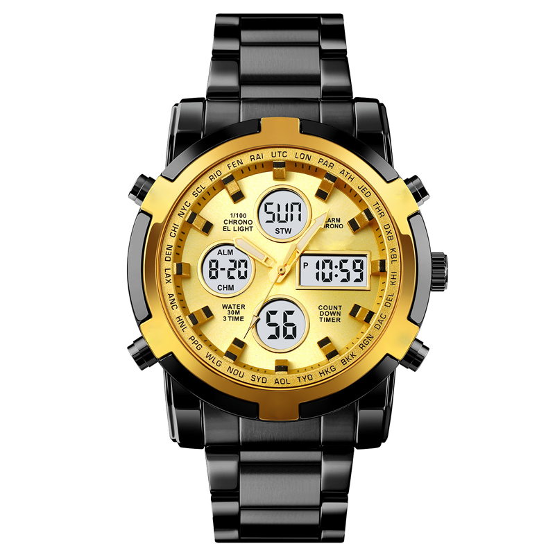 ⏰Waterdicht militair analoog-digitaal herenhorloge – 48 mm, multifunctioneel & roestvrijstalen band! 🕰️💪