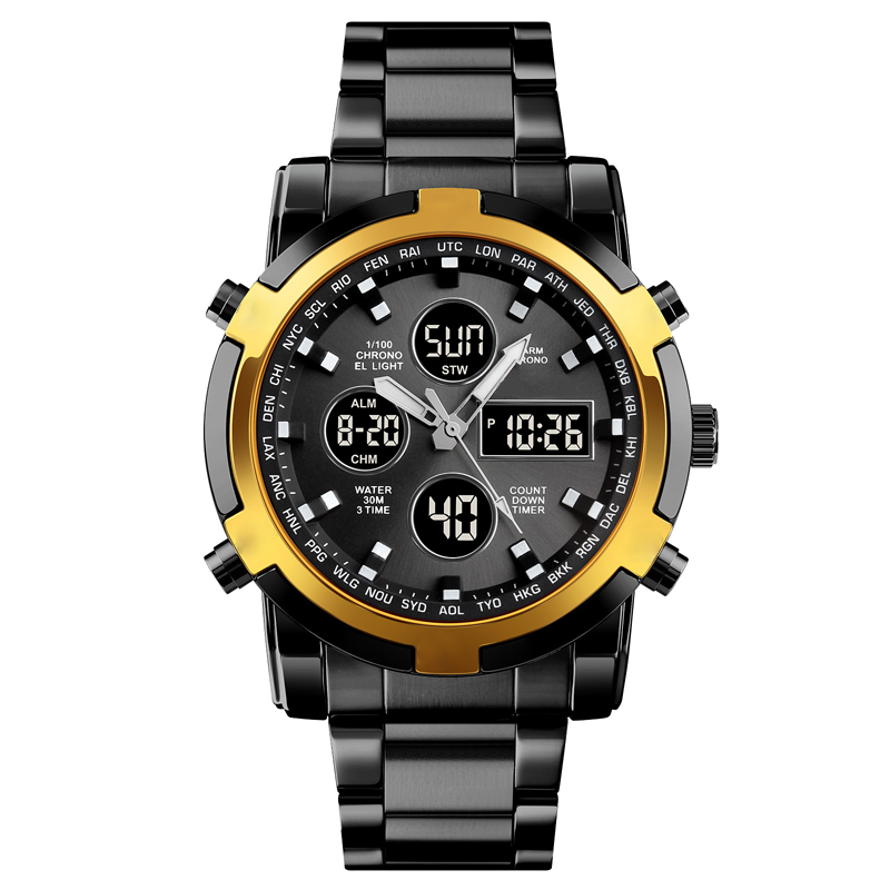 ⏰Waterdicht militair analoog-digitaal herenhorloge – 48 mm, multifunctioneel & roestvrijstalen band! 🕰️💪