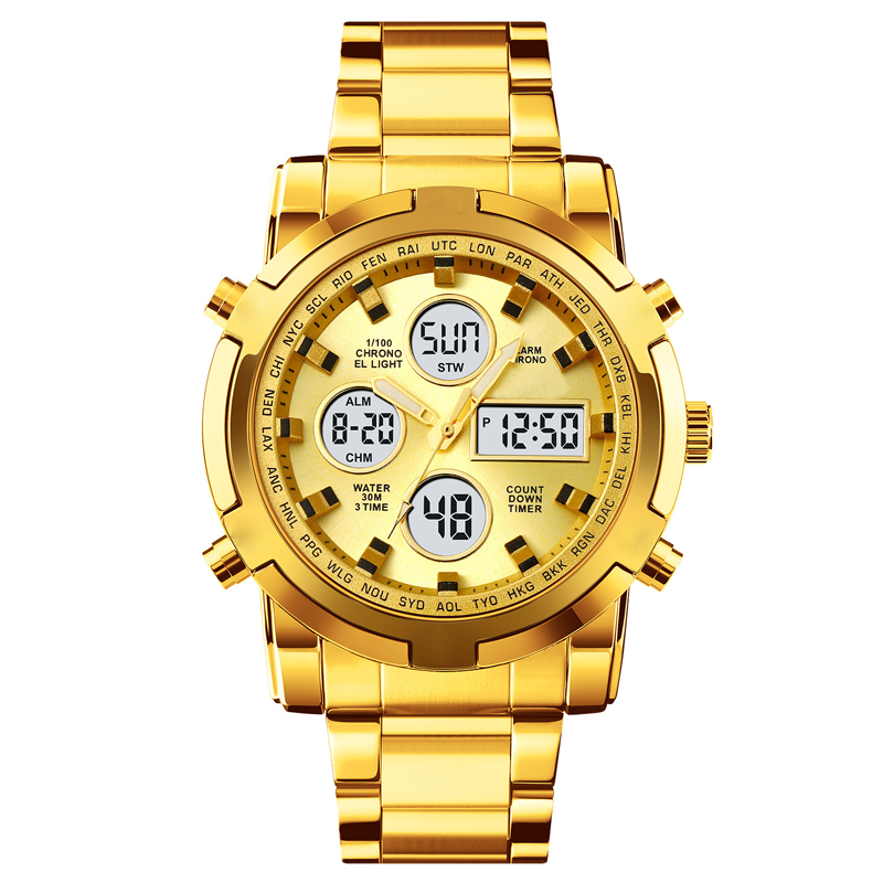 ⏰Waterdicht militair analoog-digitaal herenhorloge – 48 mm, multifunctioneel & roestvrijstalen band! 🕰️💪