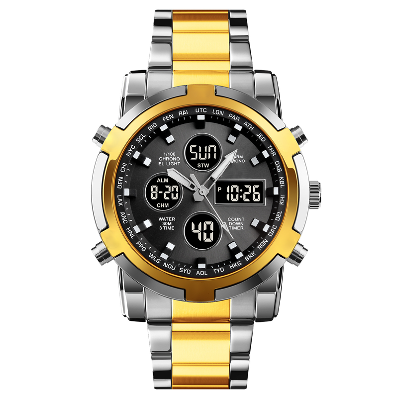 ⏰Waterdicht militair analoog-digitaal herenhorloge – 48 mm, multifunctioneel & roestvrijstalen band! 🕰️💪