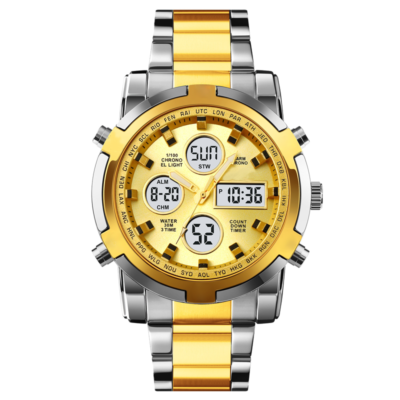 ⏰Waterdicht militair analoog-digitaal herenhorloge – 48 mm, multifunctioneel & roestvrijstalen band! 🕰️💪