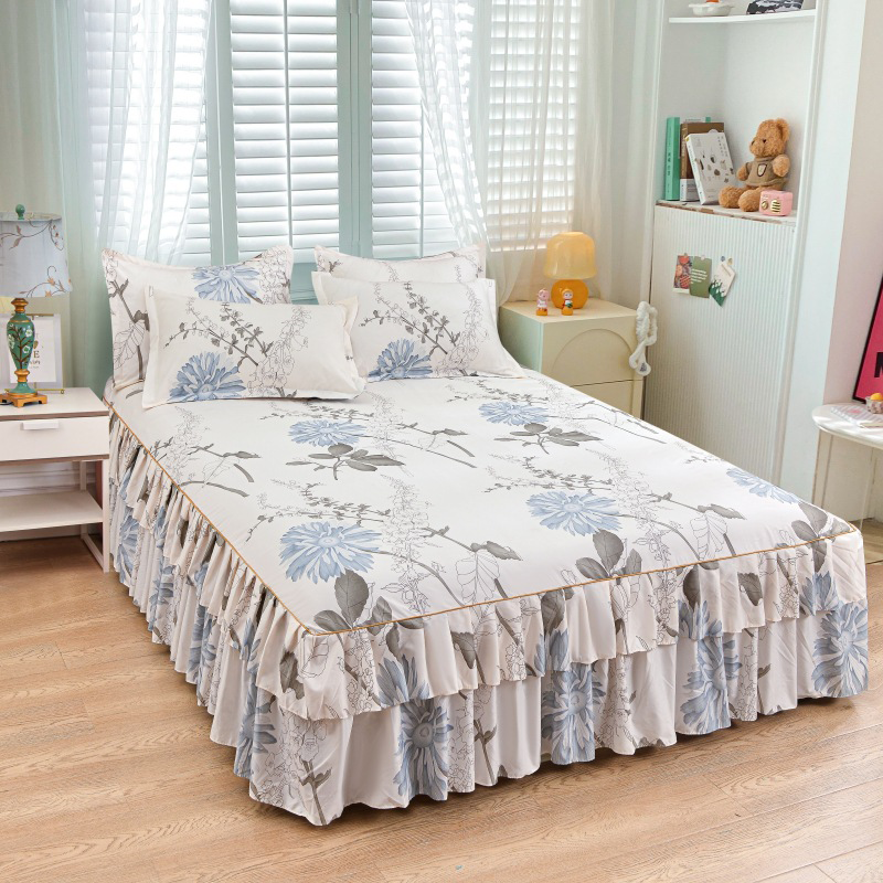 🎉Nieuwjaars Cadeau 50% KORTING!👑Luxe 3-Delige Bedrokset met Dubbellagse Ruches – Romantisch & Comfortabel voor Jouw Slaapkamer!