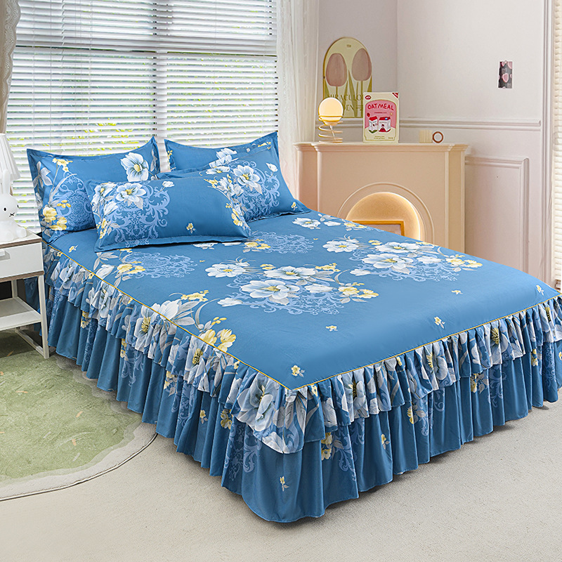 🎉Nieuwjaars Cadeau 50% KORTING!👑Luxe 3-Delige Bedrokset met Dubbellagse Ruches – Romantisch & Comfortabel voor Jouw Slaapkamer!