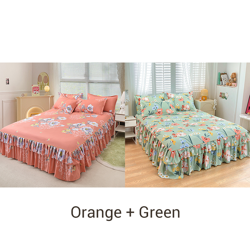 🎉Nieuwjaars Cadeau 50% KORTING!👑Luxe 3-Delige Bedrokset met Dubbellagse Ruches – Romantisch & Comfortabel voor Jouw Slaapkamer!