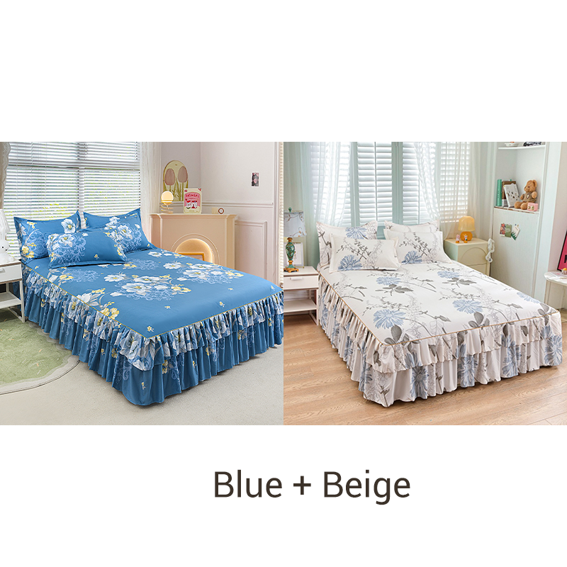 🎉Nieuwjaars Cadeau 50% KORTING!👑Luxe 3-Delige Bedrokset met Dubbellagse Ruches – Romantisch & Comfortabel voor Jouw Slaapkamer!