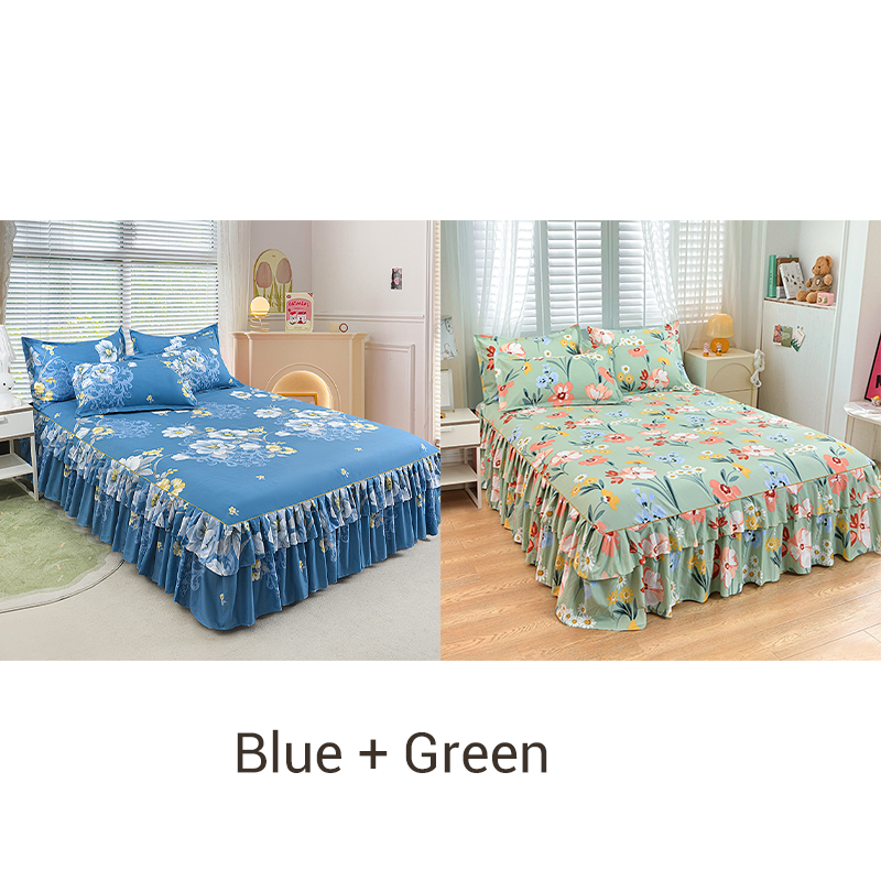 🎉Nieuwjaars Cadeau 50% KORTING!👑Luxe 3-Delige Bedrokset met Dubbellagse Ruches – Romantisch & Comfortabel voor Jouw Slaapkamer!