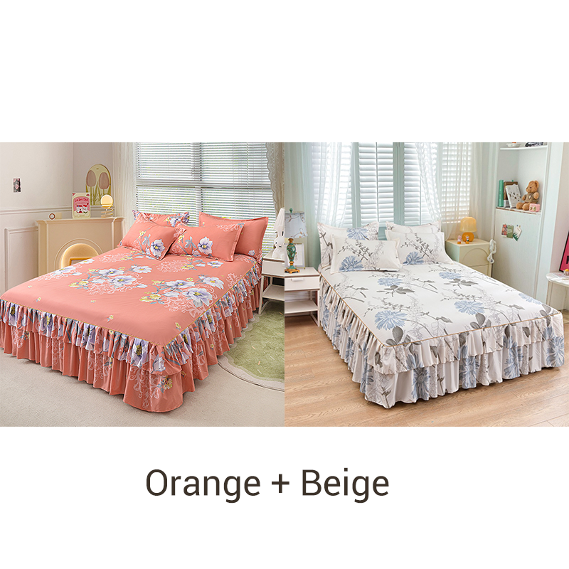 🎉Nieuwjaars Cadeau 50% KORTING!👑Luxe 3-Delige Bedrokset met Dubbellagse Ruches – Romantisch & Comfortabel voor Jouw Slaapkamer!