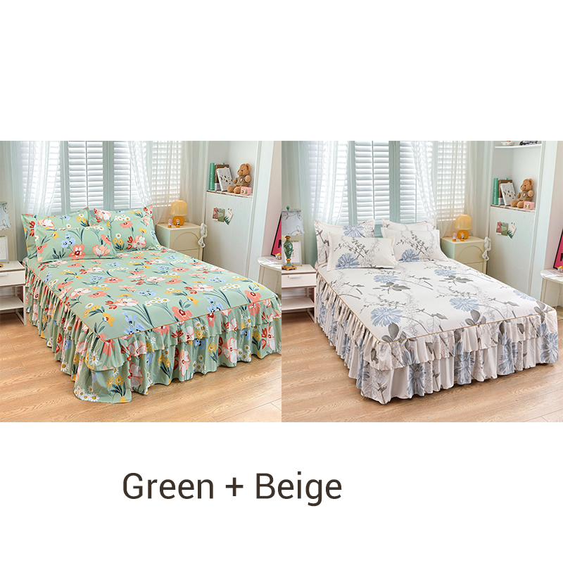 🎉Nieuwjaars Cadeau 50% KORTING!👑Luxe 3-Delige Bedrokset met Dubbellagse Ruches – Romantisch & Comfortabel voor Jouw Slaapkamer!