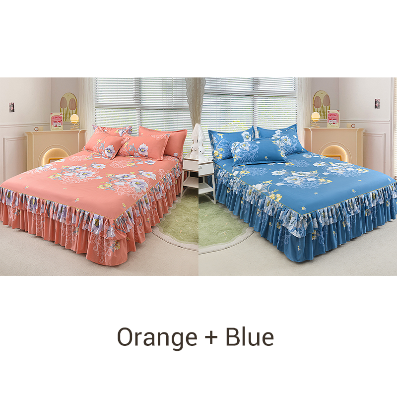 🎉Nieuwjaars Cadeau 50% KORTING!👑Luxe 3-Delige Bedrokset met Dubbellagse Ruches – Romantisch & Comfortabel voor Jouw Slaapkamer!