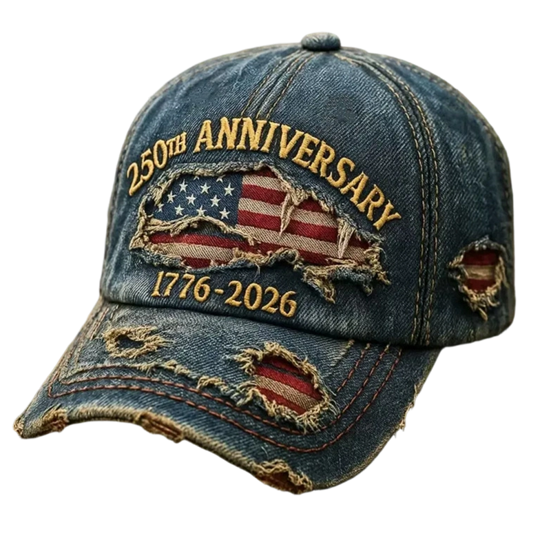 🎉2026 Hot Sale🔥 250-jarig jubileum Distressed baseballpet