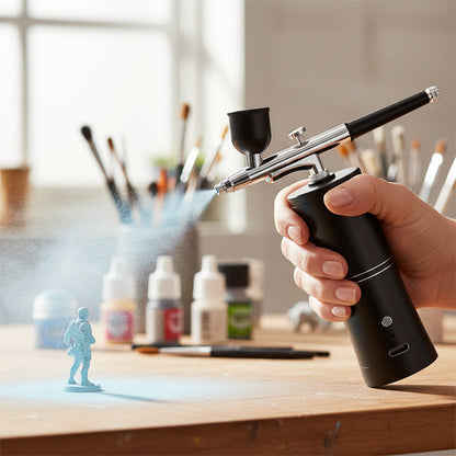 🎨 Elektrische Airbrush Kit met Compressor⚡ Precies Spuiten voor Modelbouw, Nagels, Taartdecoratie & Creatieve Projecten