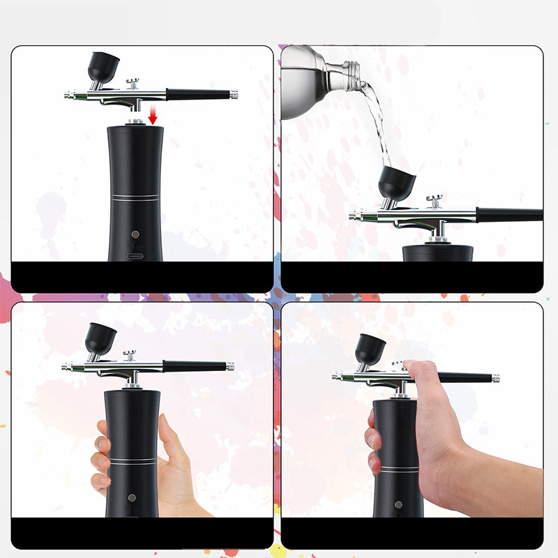 🎨 Elektrische Airbrush Kit met Compressor⚡ Precies Spuiten voor Modelbouw, Nagels, Taartdecoratie & Creatieve Projecten