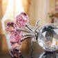 🏆Valentijnsdag Hot Sale 50% KORTING❤️ Kristallen kleurrijke rozenbloem verzamelbeeldje met vaas💐💫