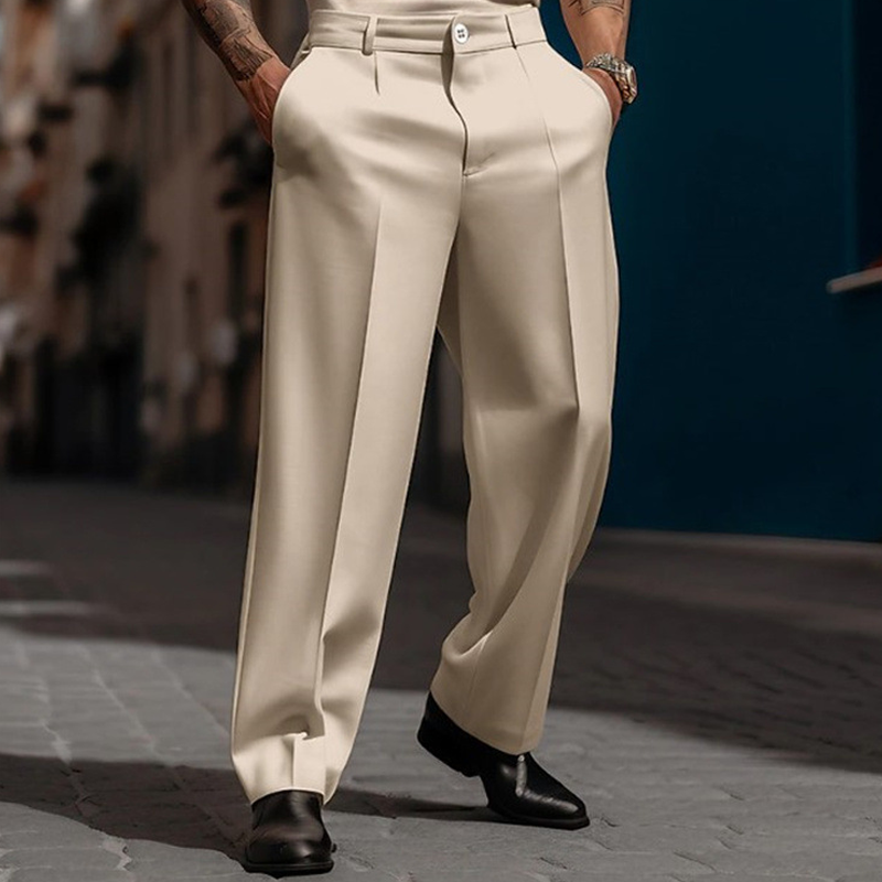 ⏳Tijdelijke aanbieding⏰ Casual herenbroek met wijde pijpen – Luchtige plooien aan de voorkant, makkelijk aan te trekken. Geschikt voor elke zomerdag, zowel casual als chic. Een onmisbaar item in je garderobe. 👖🕊️