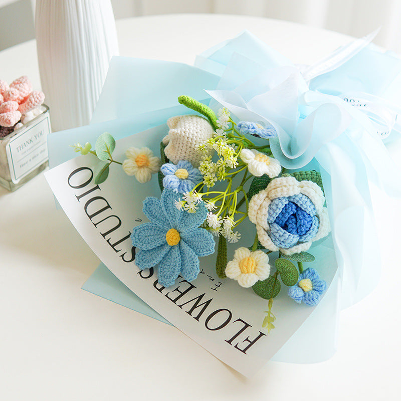 💘 Tijdelijke aanbieding💐 Handgemaakt Gehaakt Bloemenboeket | Blijvende Schoonheid & Allergievriendelijk | Kant-en-Klaar Cadeau