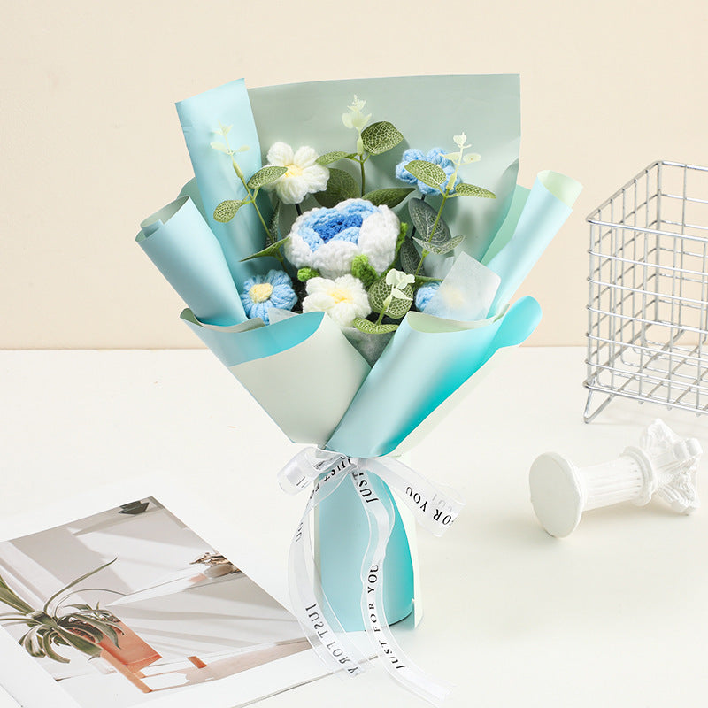 💘 Tijdelijke aanbieding💐 Handgemaakt Gehaakt Bloemenboeket | Blijvende Schoonheid & Allergievriendelijk | Kant-en-Klaar Cadeau