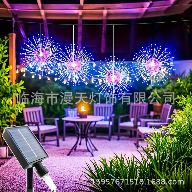 ✨Zonne-energie Vuurwerk Lichtslinger – Magische Tuinverlichting voor Feesten & Avonden