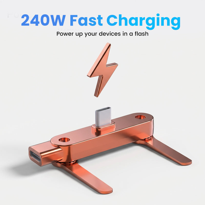 Snelle oplaadadapter met 360° opvouwbare telefoonstandaard