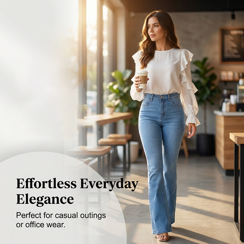 💥Zolang de voorraad strekt: 56% korting!🎉Elastische jeans met hoge taille voor dames💫