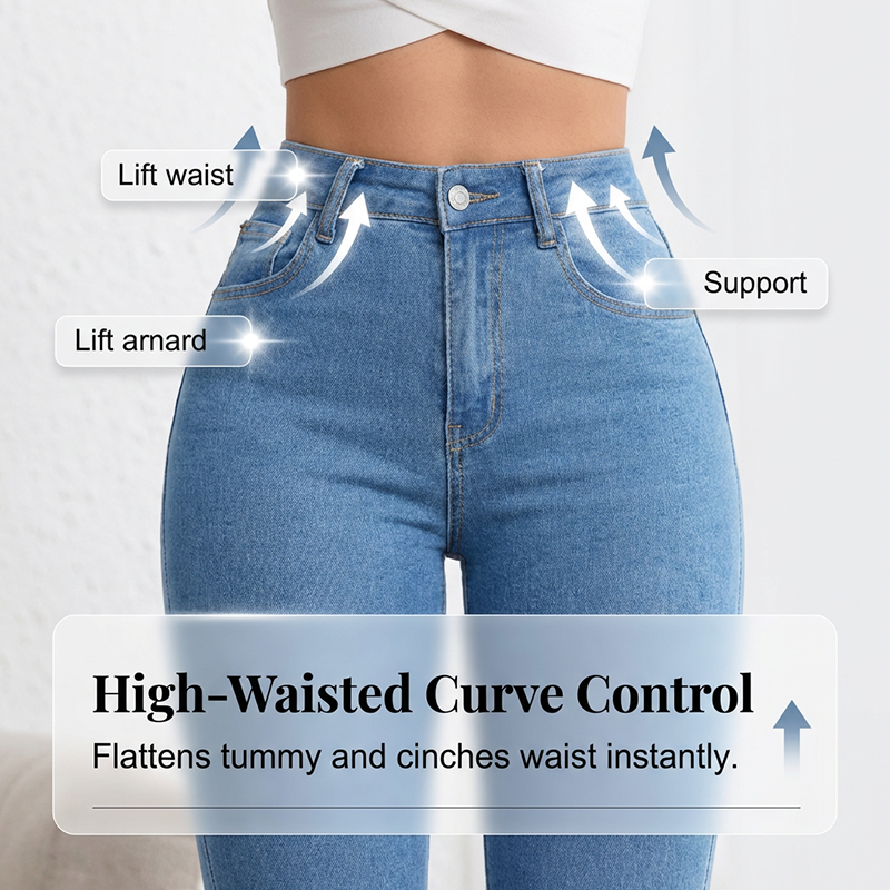 💥Zolang de voorraad strekt: 56% korting!🎉Elastische jeans met hoge taille voor dames💫