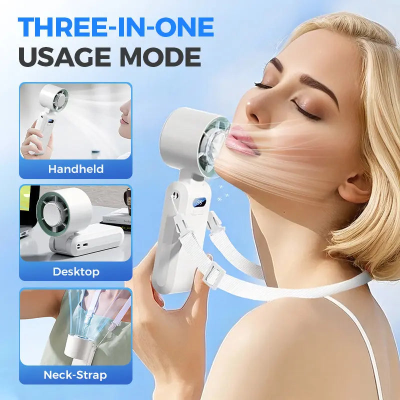 🌀【Drie-in-één draagbare airconditioner-ventilator】—— ✨Neem de koele bries overal mee naartoe, ❄️ met windkracht die sterk genoeg is om je haar te laten dansen! 💨💃
