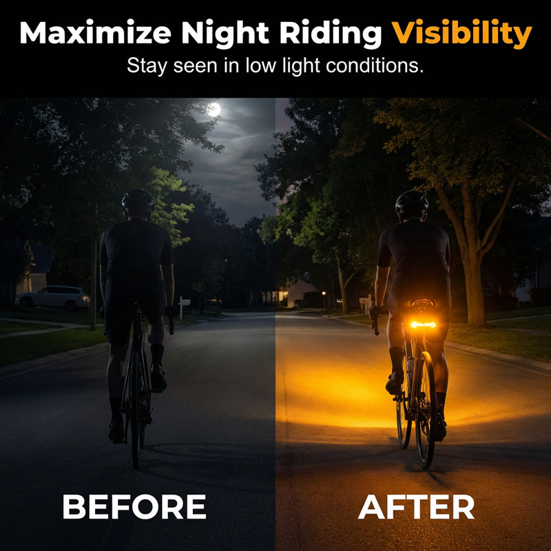 🚴 57% KORTING! 🔦 Draadloos richtingaanwijzerlicht voor fietsen – Oplaadbaar, waterdicht & perfect voor meer veiligheid 's nachts 💡
