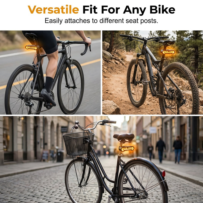 🚴 57% KORTING! 🔦 Draadloos richtingaanwijzerlicht voor fietsen – Oplaadbaar, waterdicht & perfect voor meer veiligheid 's nachts 💡