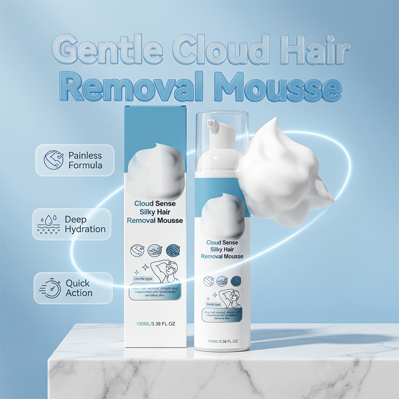☁️ Cloud Sense Zijdezachte ontharingsmousse 🧴✨