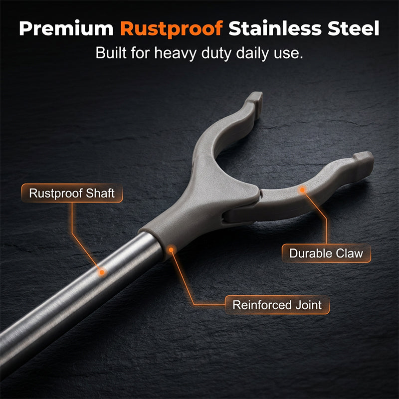 🦯【Opvouwbare grijptang met lange steel】—— Eén beweging, één greep: u hoeft zich niet te bukken, of het nu hoog of laag is. Ouderen en zwangere vrouwen kunnen er zelf mee oppakken!🔧✨