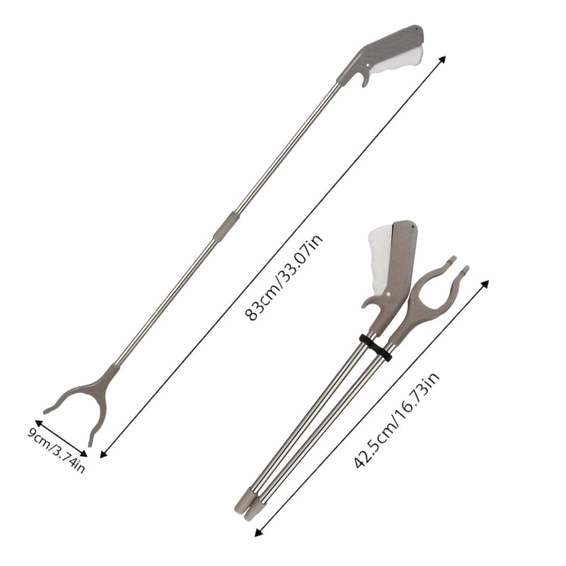 🦯【Opvouwbare grijptang met lange steel】—— Eén beweging, één greep: u hoeft zich niet te bukken, of het nu hoog of laag is. Ouderen en zwangere vrouwen kunnen er zelf mee oppakken!🔧✨